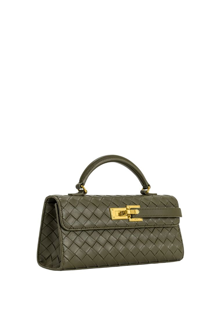 Keyla Weave Texture Top Handle Bag - Green