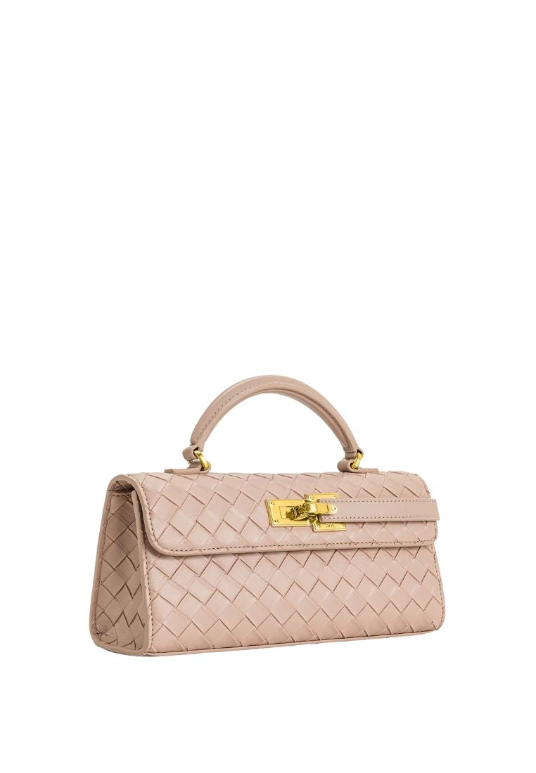 Keyla Weave Texture Top Handle Bag - Pink