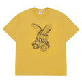LETTERING RABBIT Short Sleeve T-Shirt Mustard