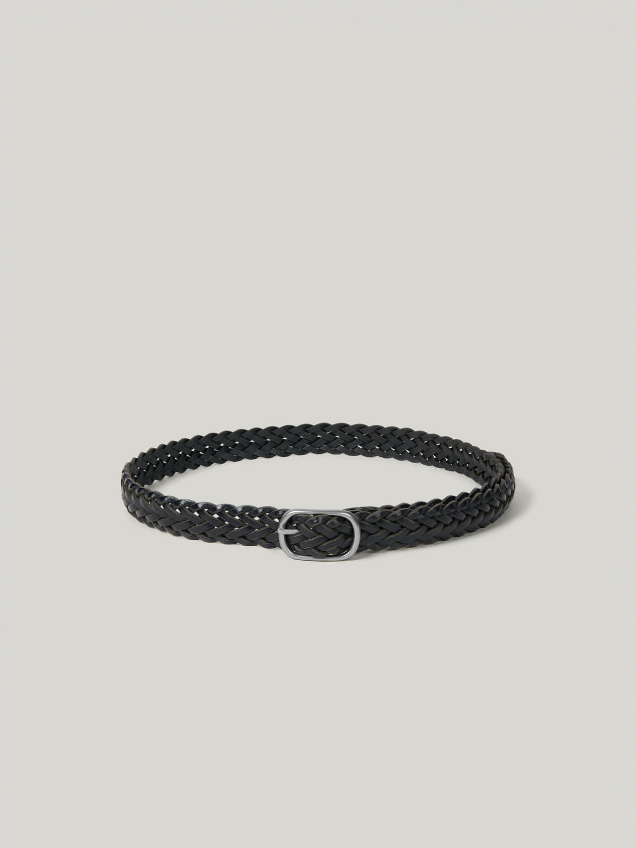 LIEN WOVEN LEATHER BELT soft black