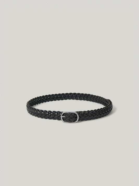 LIEN WOVEN LEATHER BELT soft black