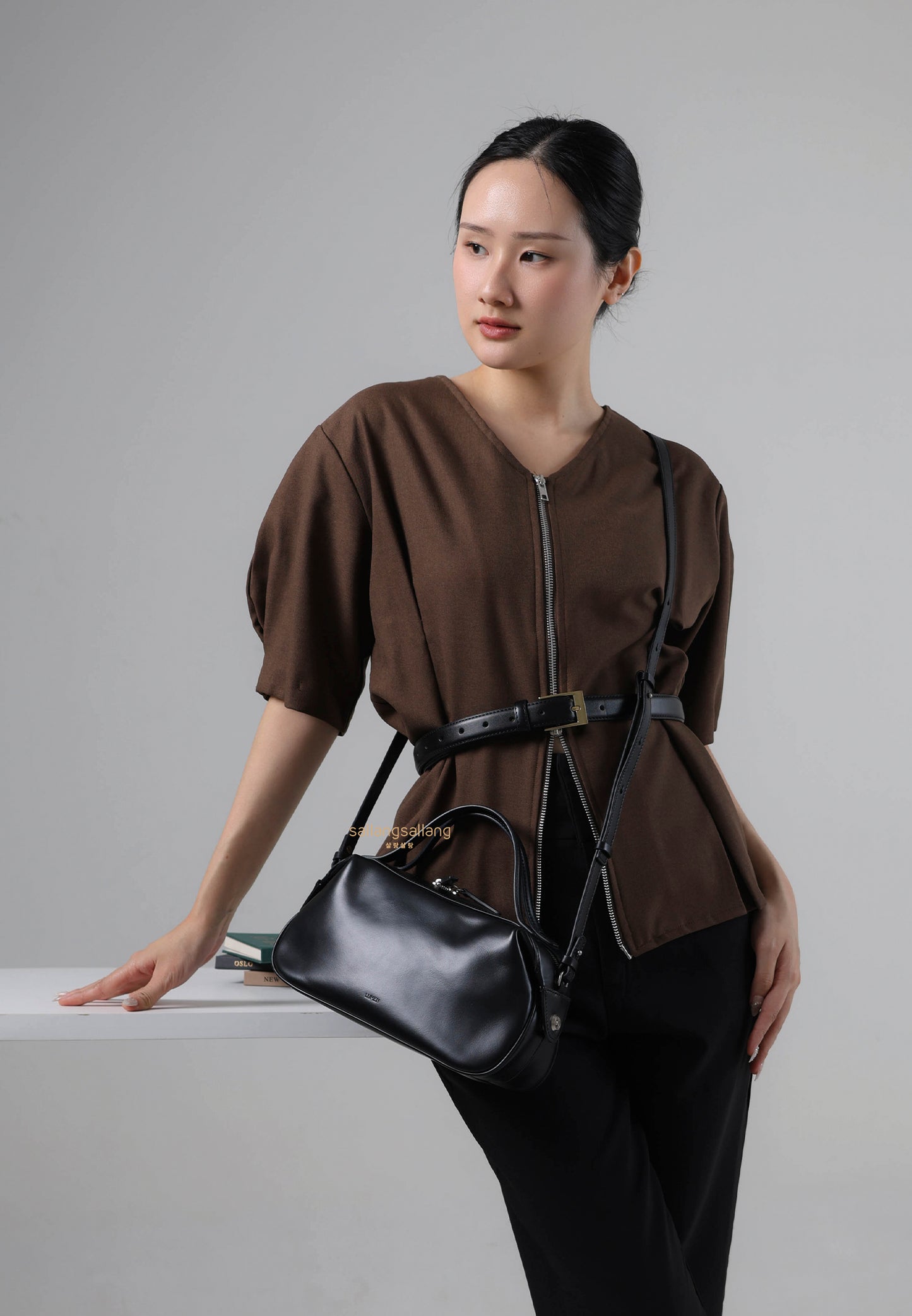 NADEL ZIP TOTE BAG soft black