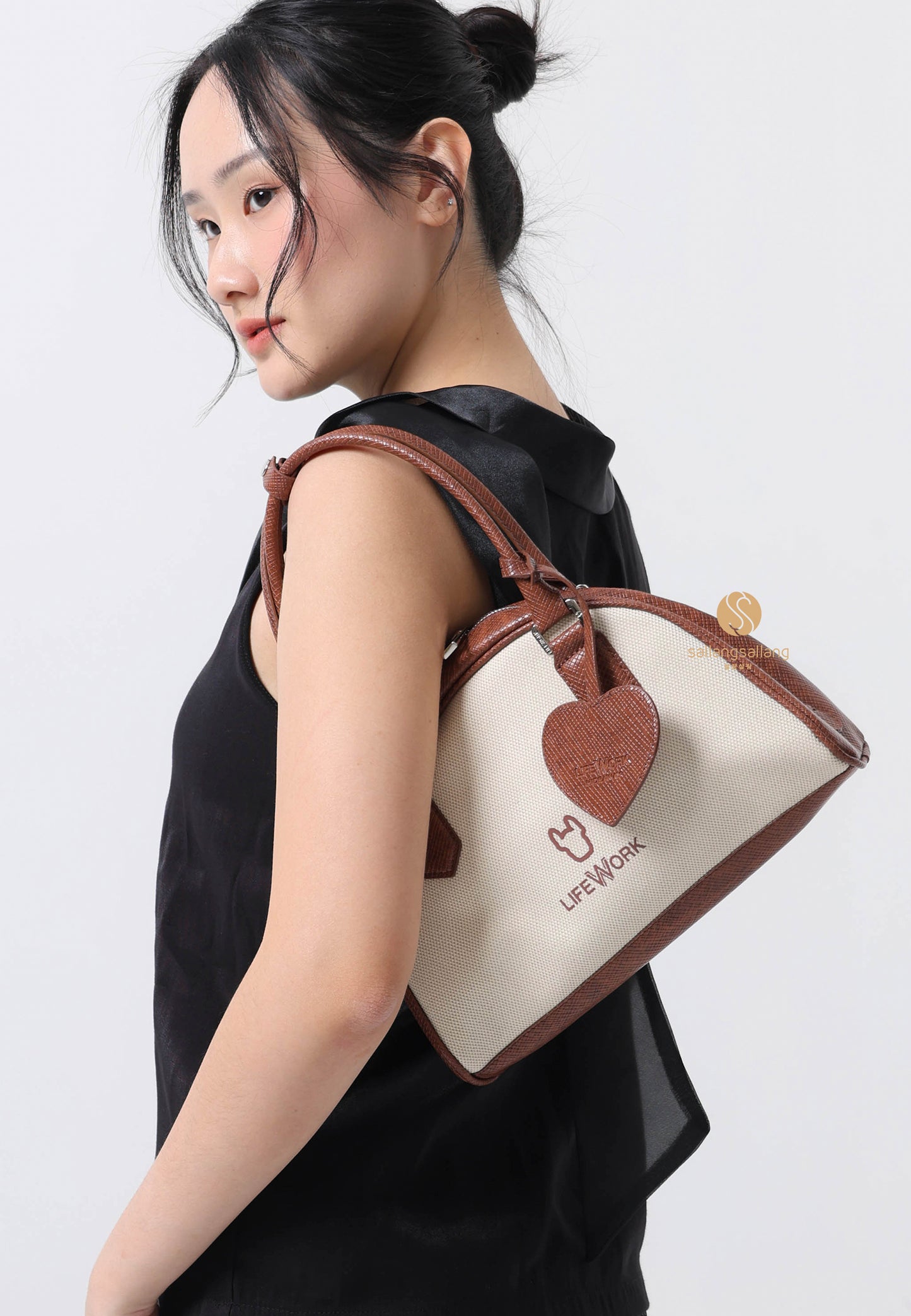 Radog Love Charm Oxford Tote Bag Brown