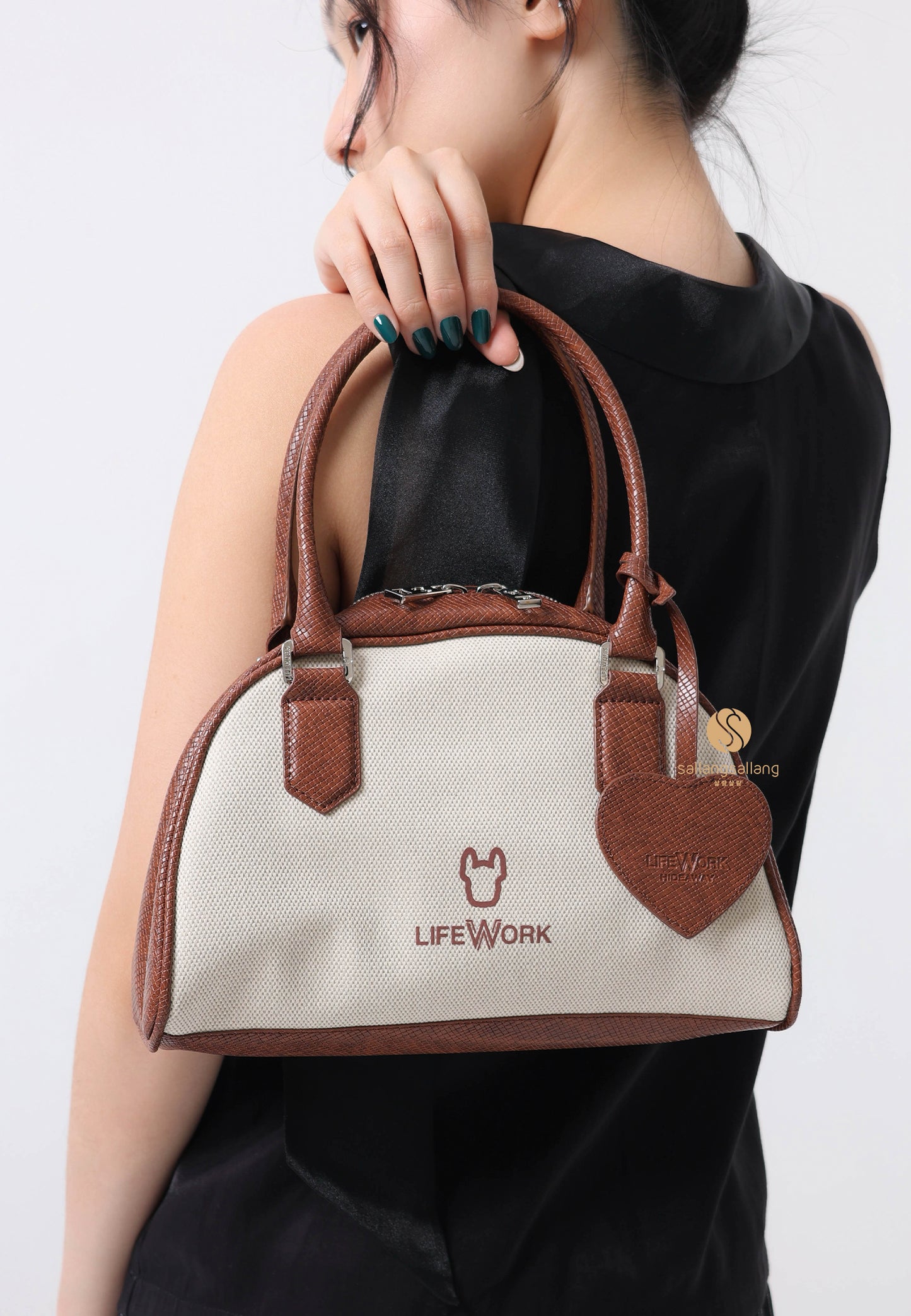Radog Love Charm Oxford Tote Bag Brown
