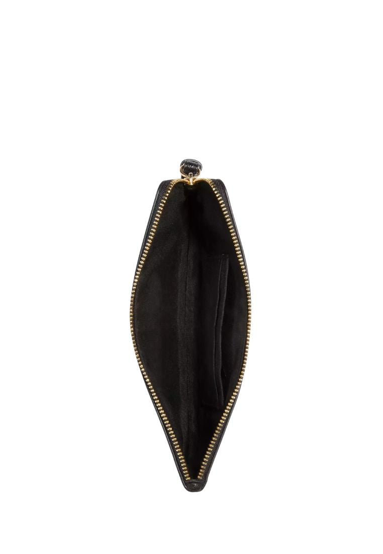 Large Corner Zip Wristlet Gold Black