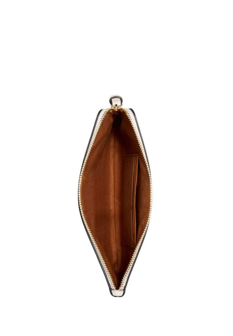Large Corner Zip Wristlet Gold Chalk