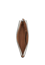 Large Corner Zip Wristlet In Signature Canvas Silver Sand Tan
