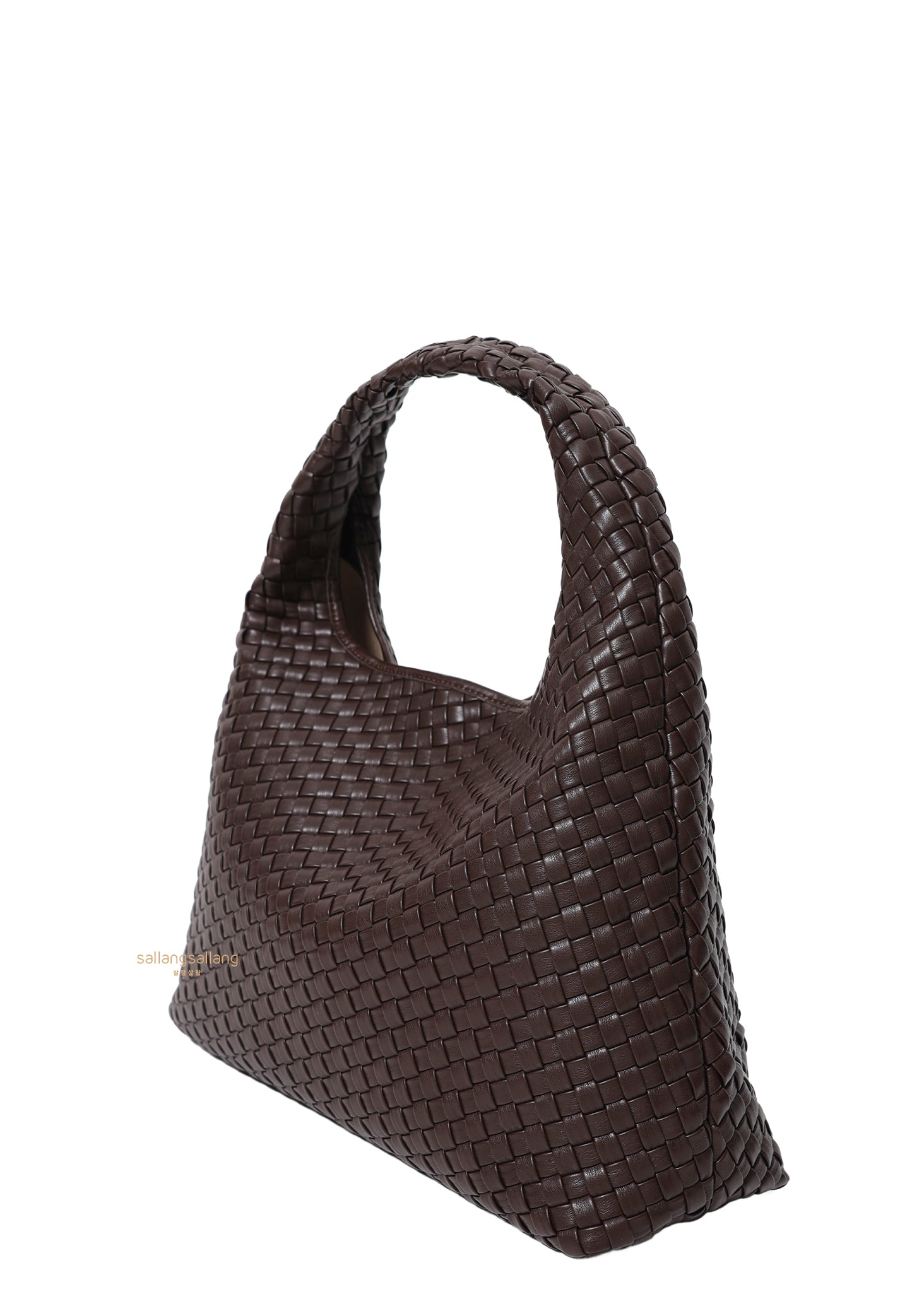 Laura Woven Shoulder Bag - Mocha Brown