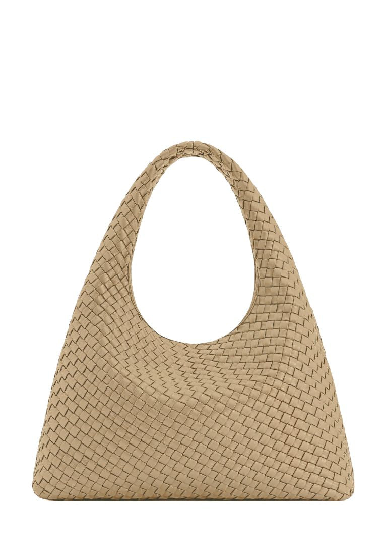Laura Woven Shoulder Bag - Beige