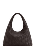 Laura Woven Shoulder Bag - Mocha Brown