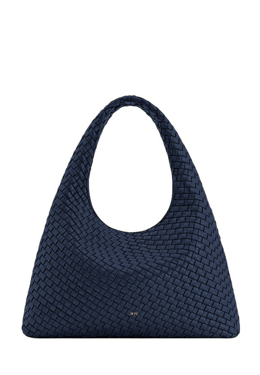Laura Woven Shoulder Bag - Navy