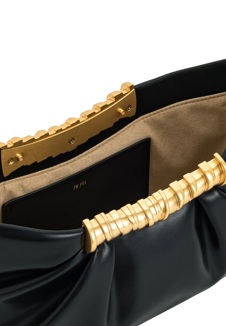 Leia Pleated Clutch - Black