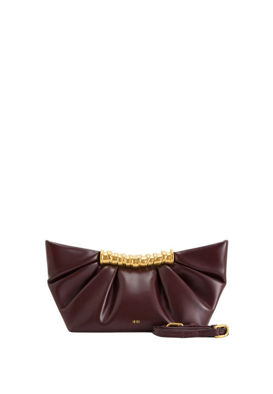 Leia Pleated Clutch - Deep Burgundy