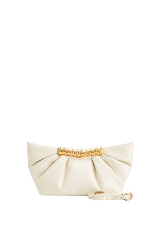 Leia Pleated Clutch - White
