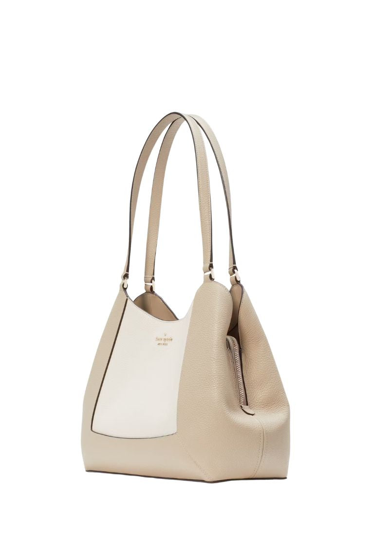 Lena Colorblock Large Triple Compartment Shoulder Bag Light Sand Multi