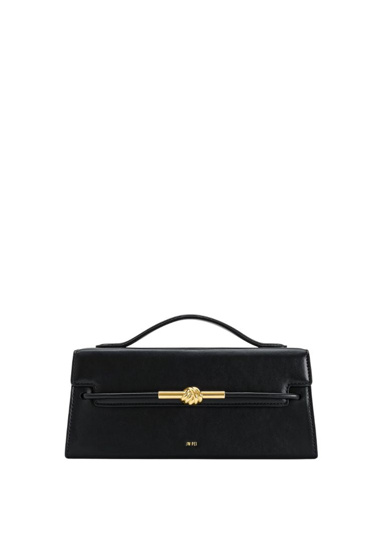 Lena Metal Rope Knot Top Handle Bag - Black