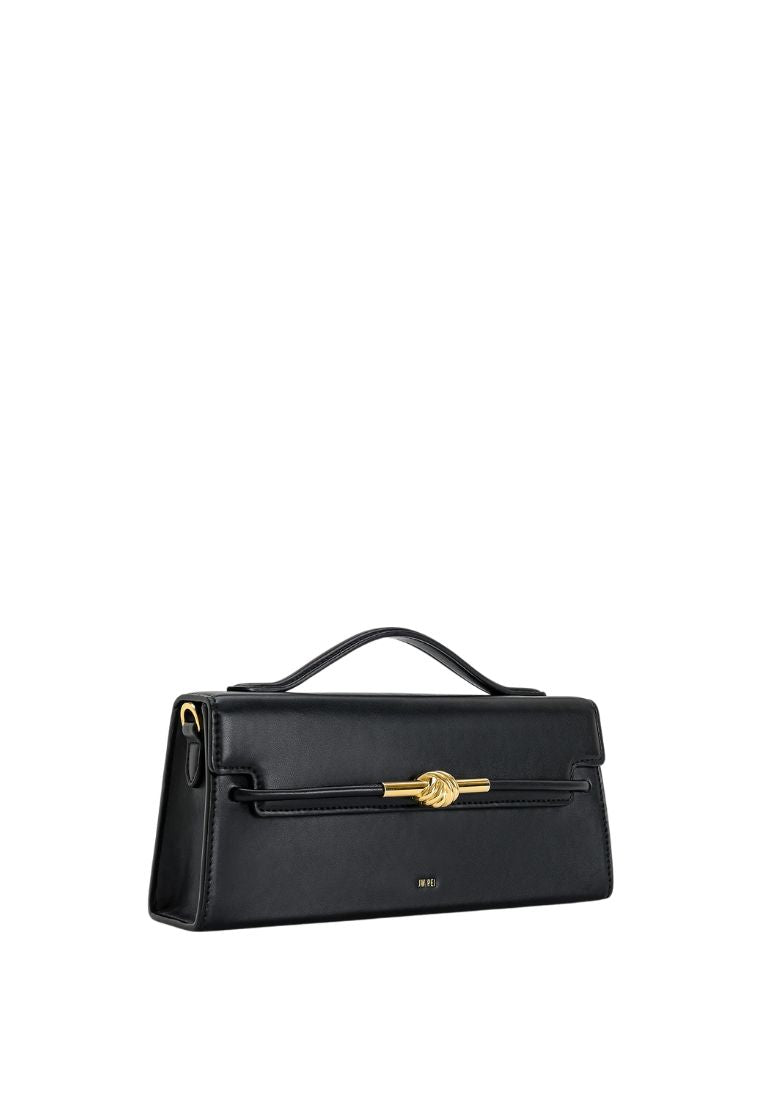 Lena Metal Rope Knot Top Handle Bag - Black