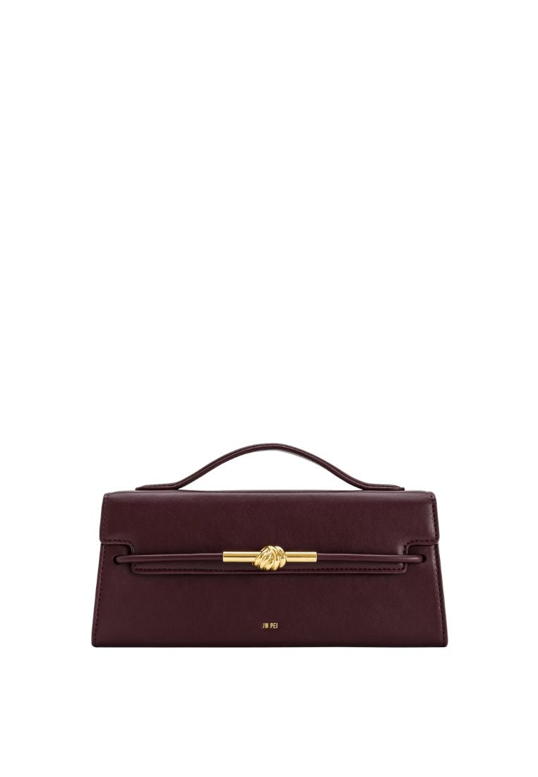 Lena Metal Rope Knot Top Handle Bag - Deep Claret