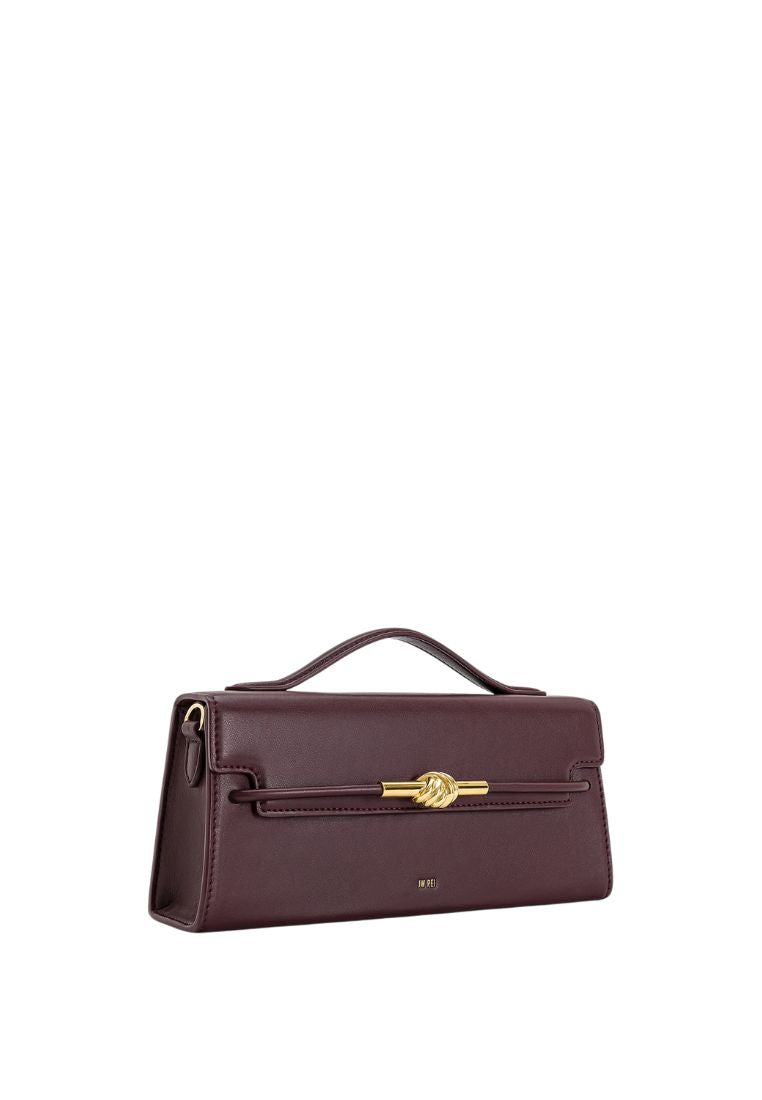 Lena Metal Rope Knot Top Handle Bag - Deep Claret