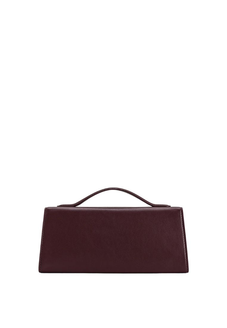 Lena Metal Rope Knot Top Handle Bag - Deep Claret