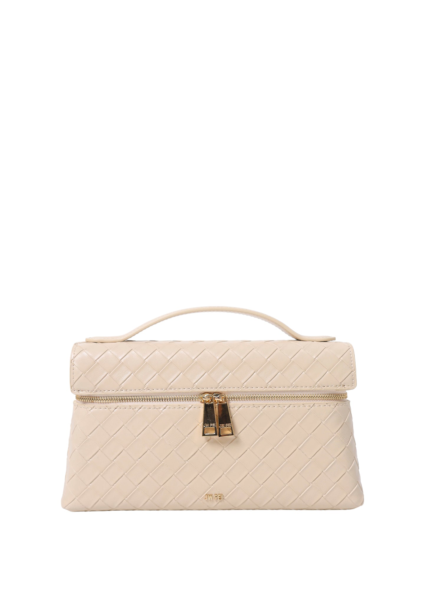 Thea Weave Texture Top Handle Bag - Light Apricot