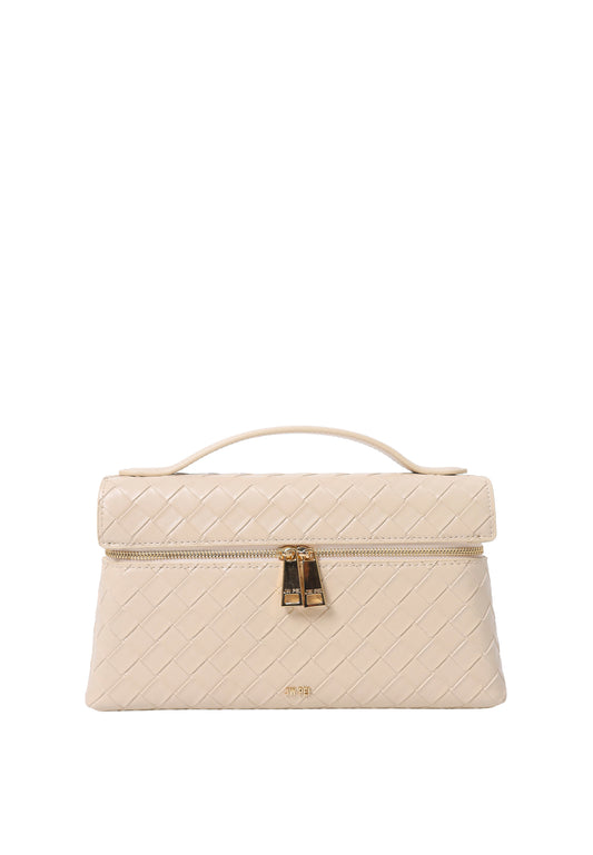 Thea Weave Texture Top Handle Bag - Light Apricot