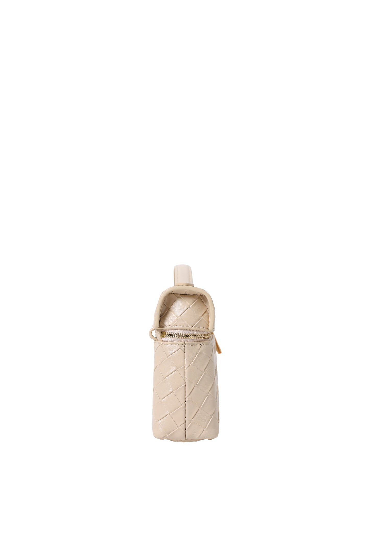 Thea Weave Texture Top Handle Bag - Light Apricot