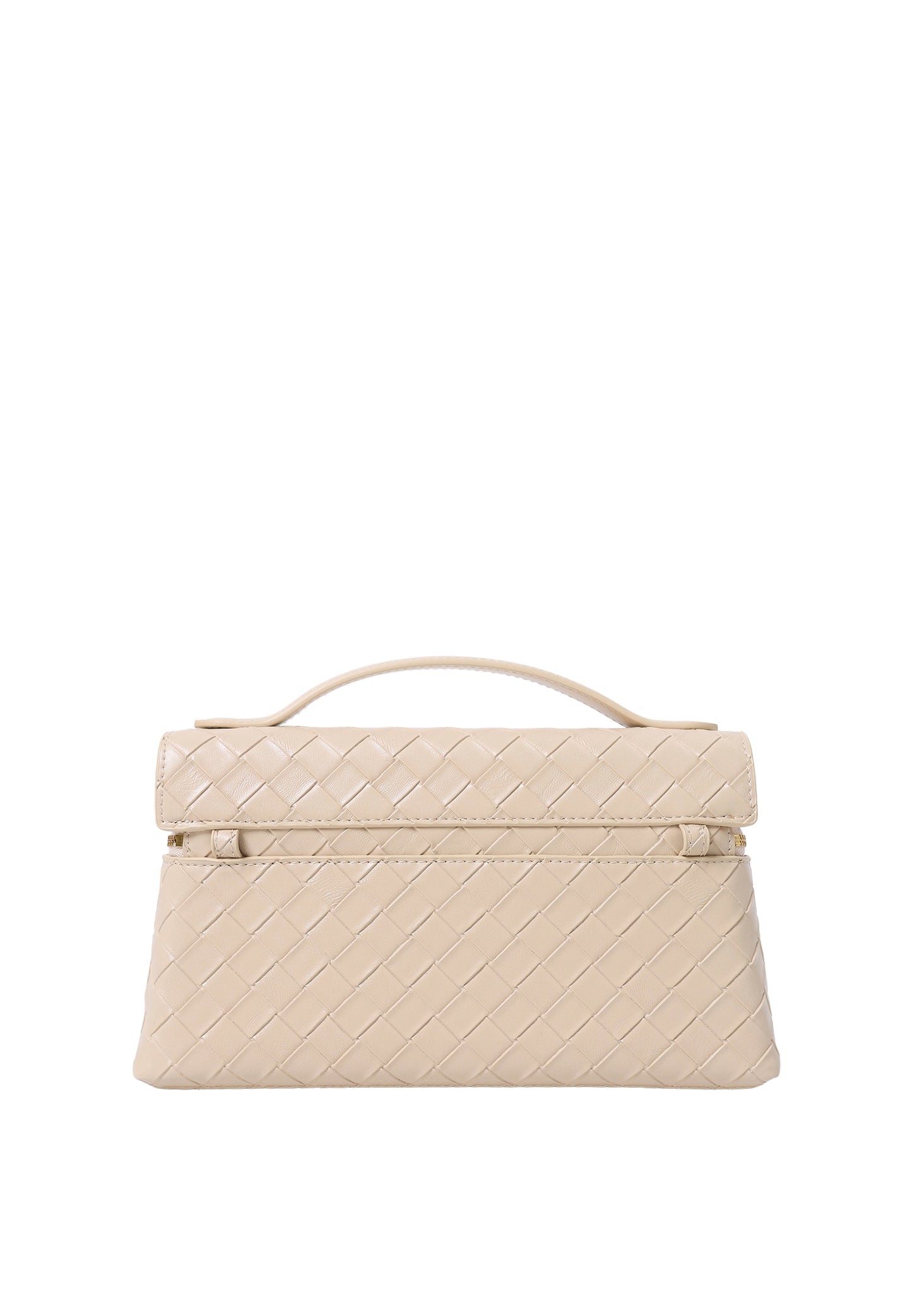 Thea Weave Texture Top Handle Bag - Light Apricot