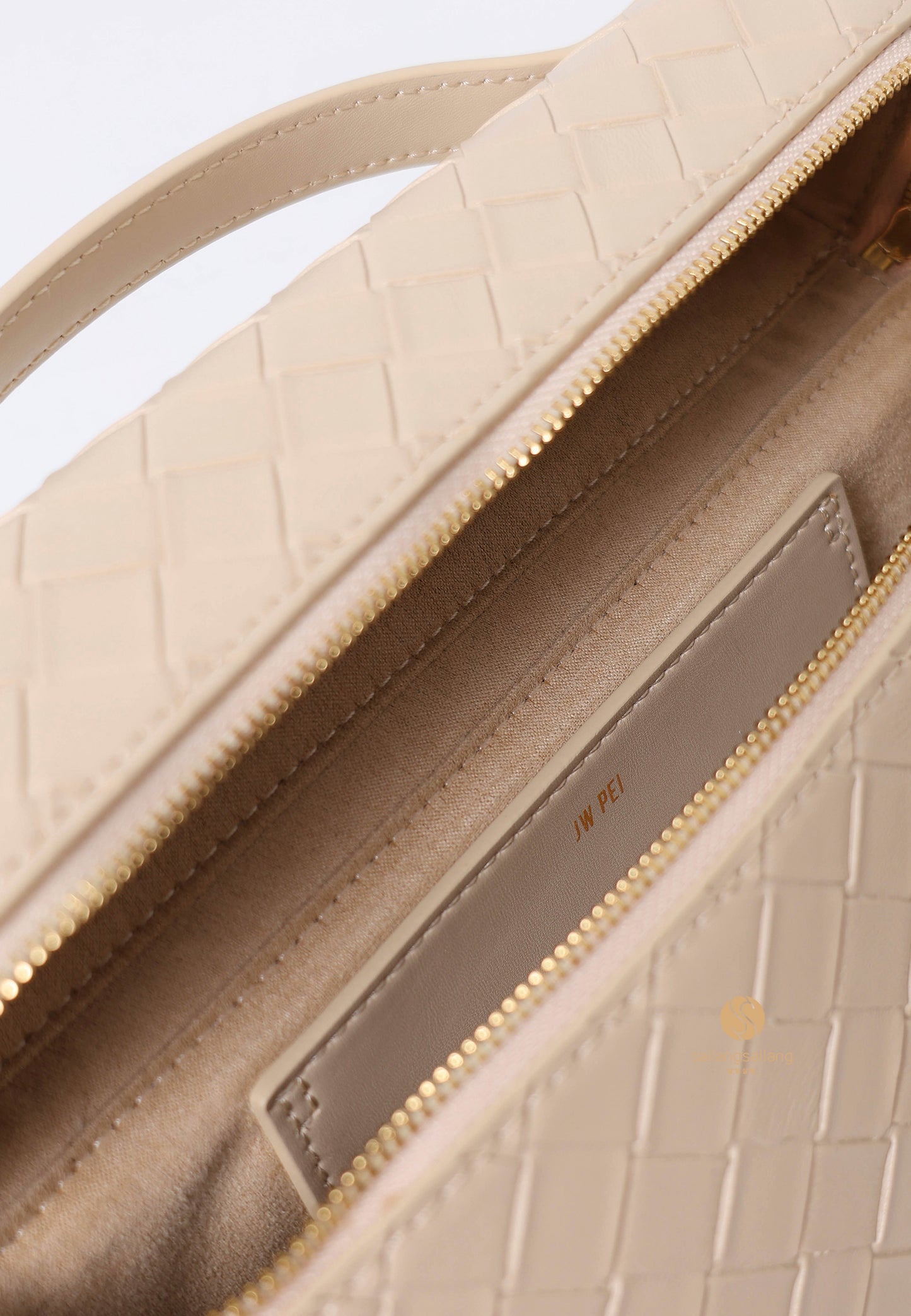 Thea Weave Texture Top Handle Bag - Light Apricot