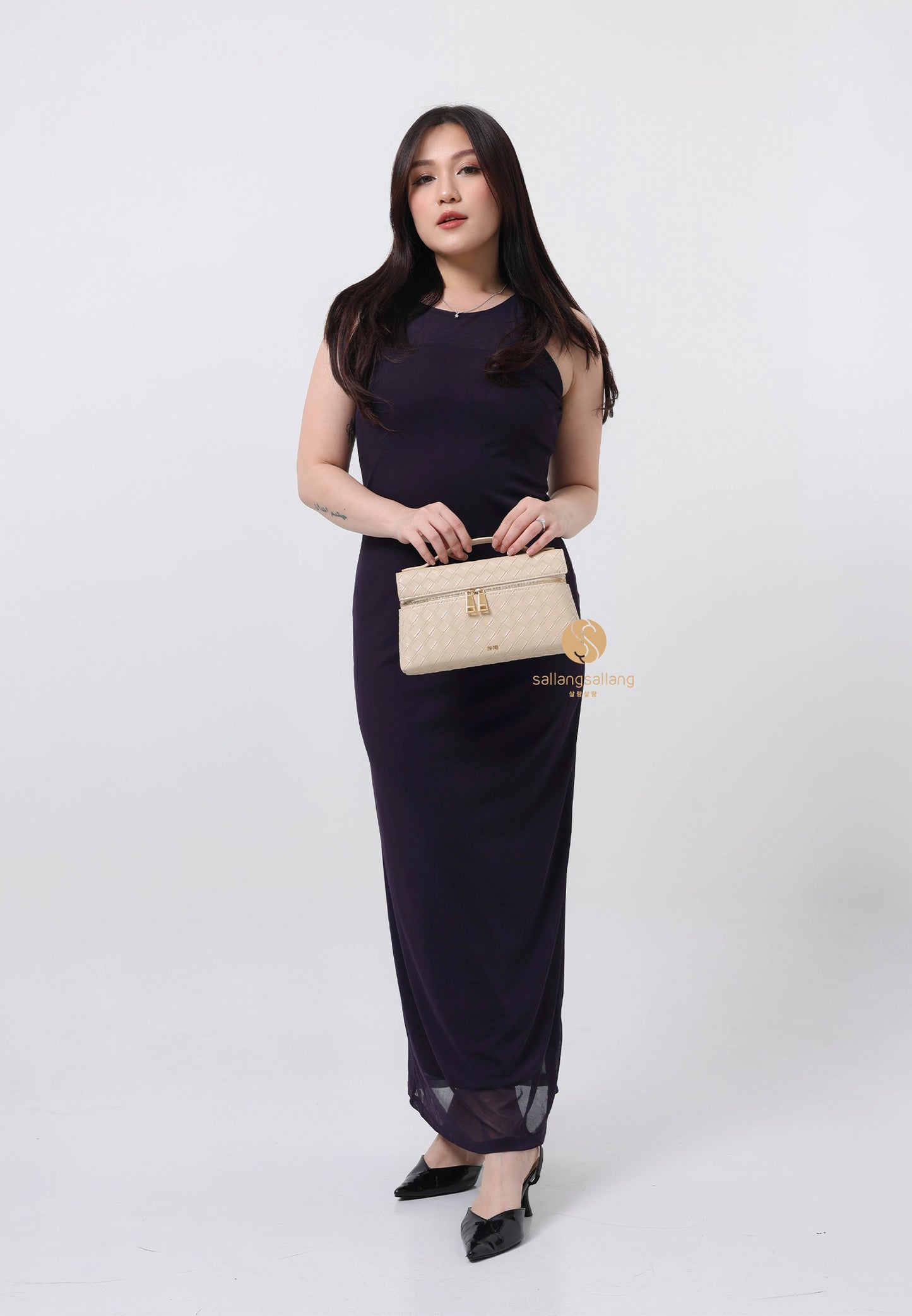 Thea Weave Texture Top Handle Bag - Light Apricot