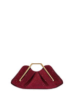 Lila Artificial Crystal Metal Frame Clutch - Red
