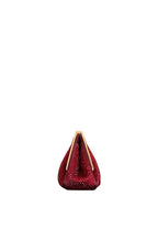 Lila Artificial Crystal Metal Frame Clutch - Red
