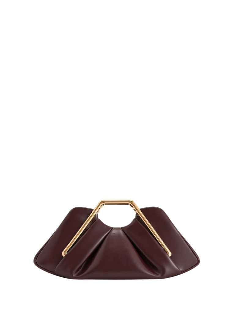 Lila Metal Frame Clutch - Burgundy