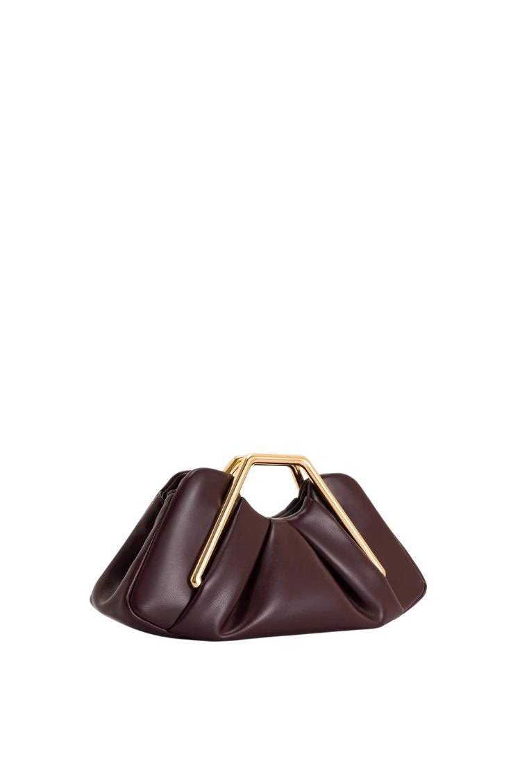 Lila Metal Frame Clutch - Burgundy