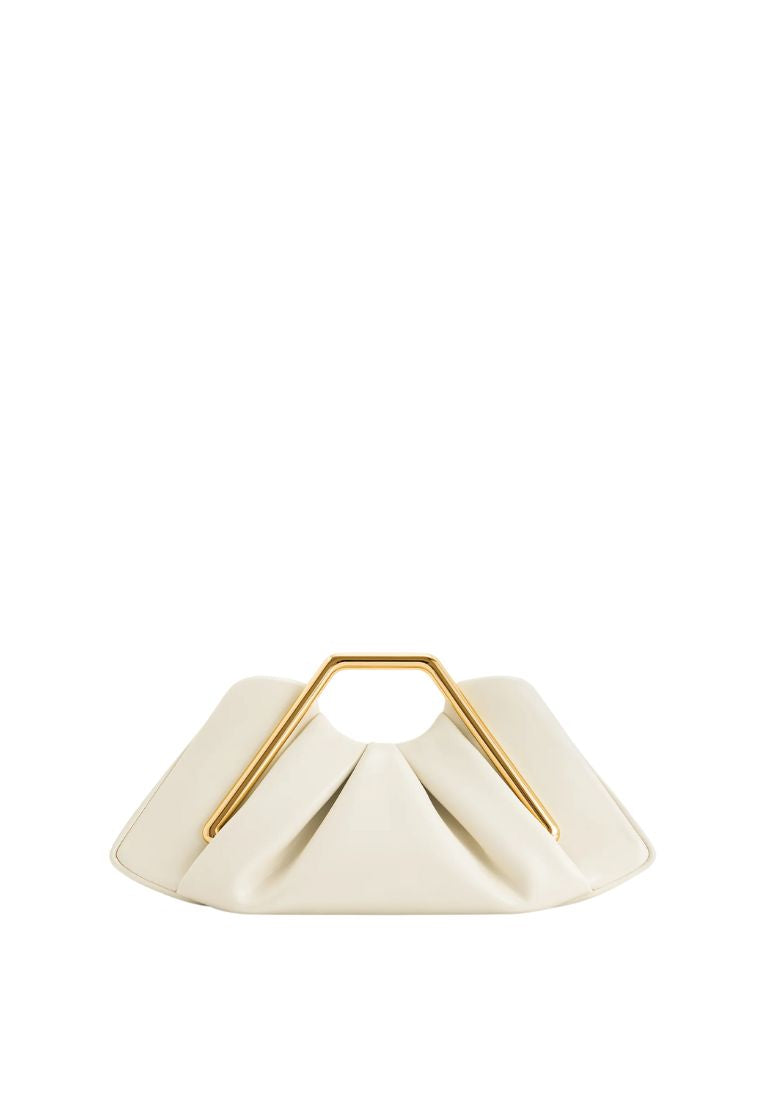 Lila Metal Frame Clutch - Ivory