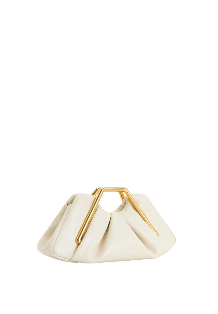 Lila Metal Frame Clutch - Ivory