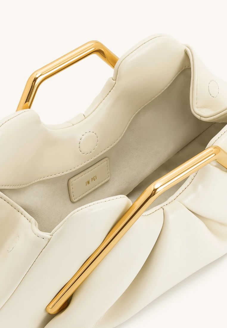 Lila Metal Frame Clutch - Ivory
