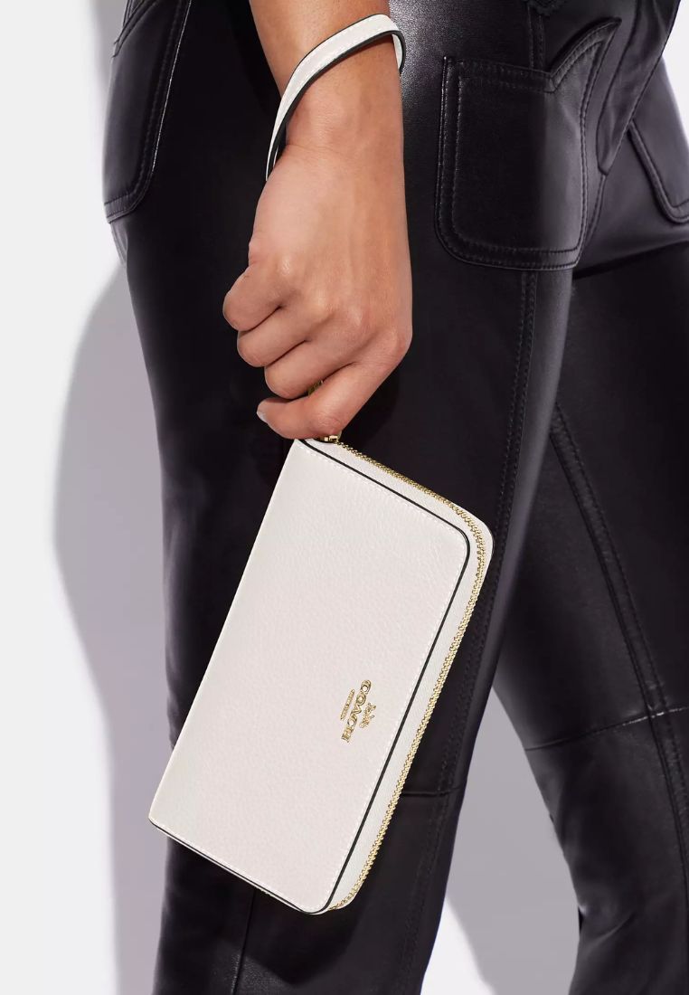 Long Zip Around Wallet Gold Chalk
