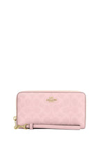 Long Zip Around Wallet In Signature Canvas Gold Powder Pink