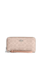 Long Zip Around Wallet In Signature Canvas Silver Sand Taupe