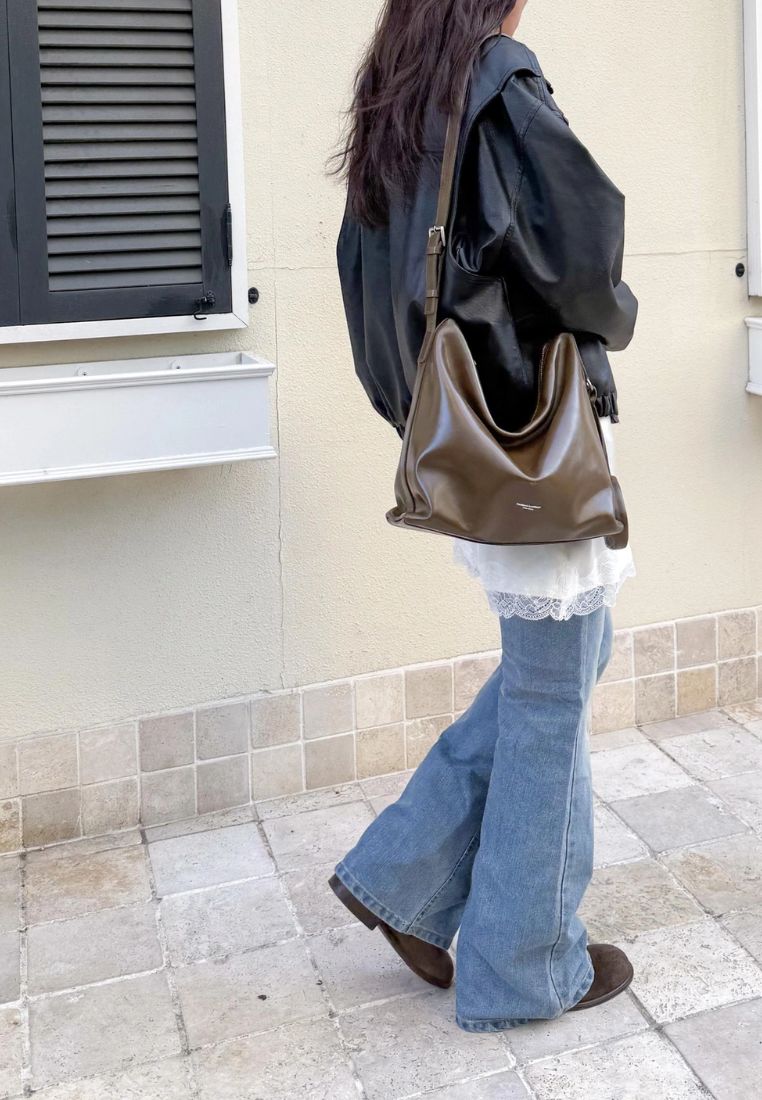 Low Bag Pull-Up Khaki Brown