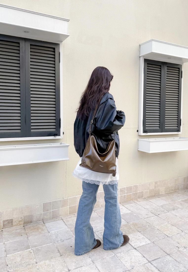 Low Bag Pull-Up Khaki Brown