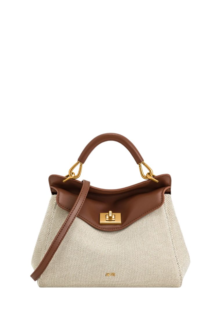 Lucia Classic Top Handbag - Brown Canvas