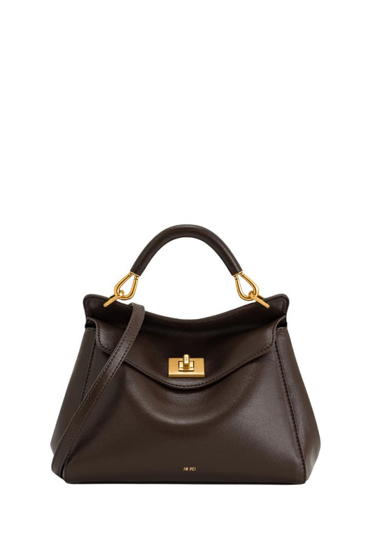 Lucia Classic Top Handbag - Dark Brown
