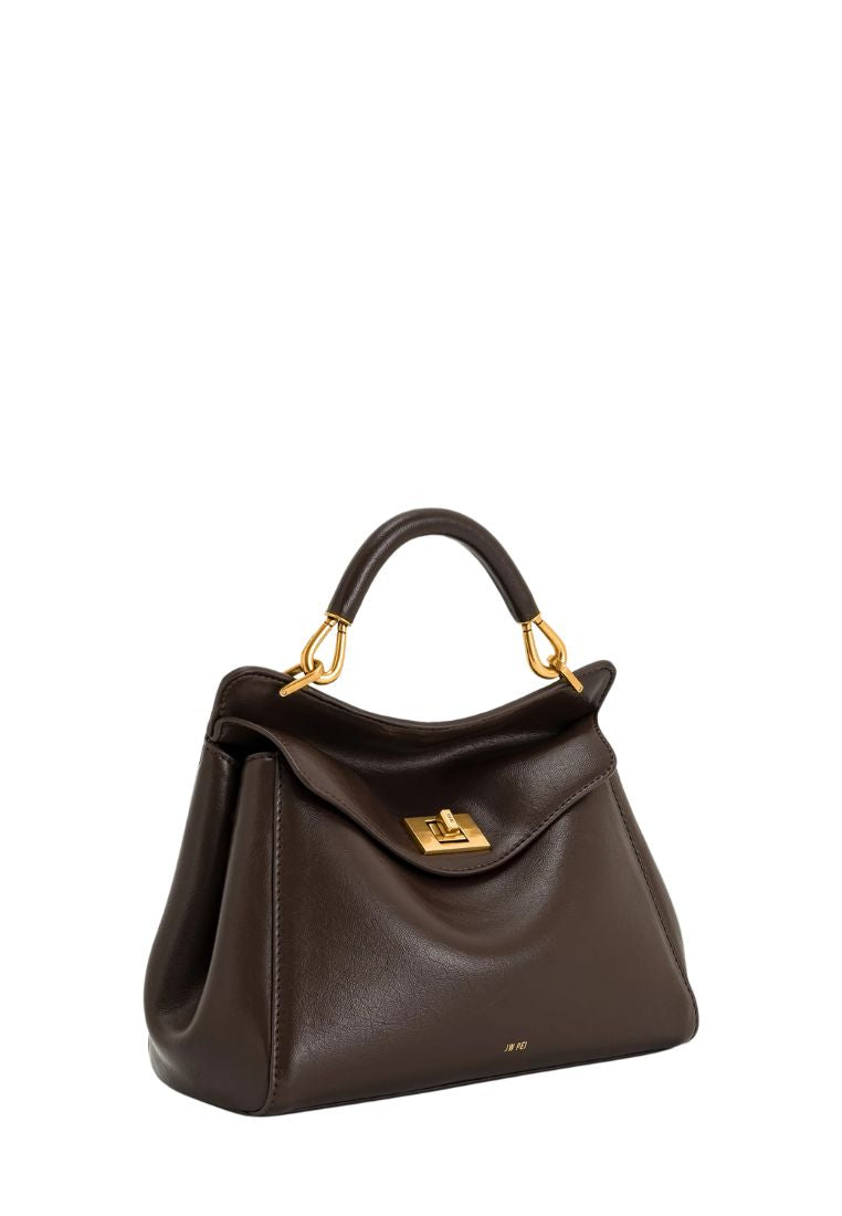Lucia Classic Top Handbag - Dark Brown