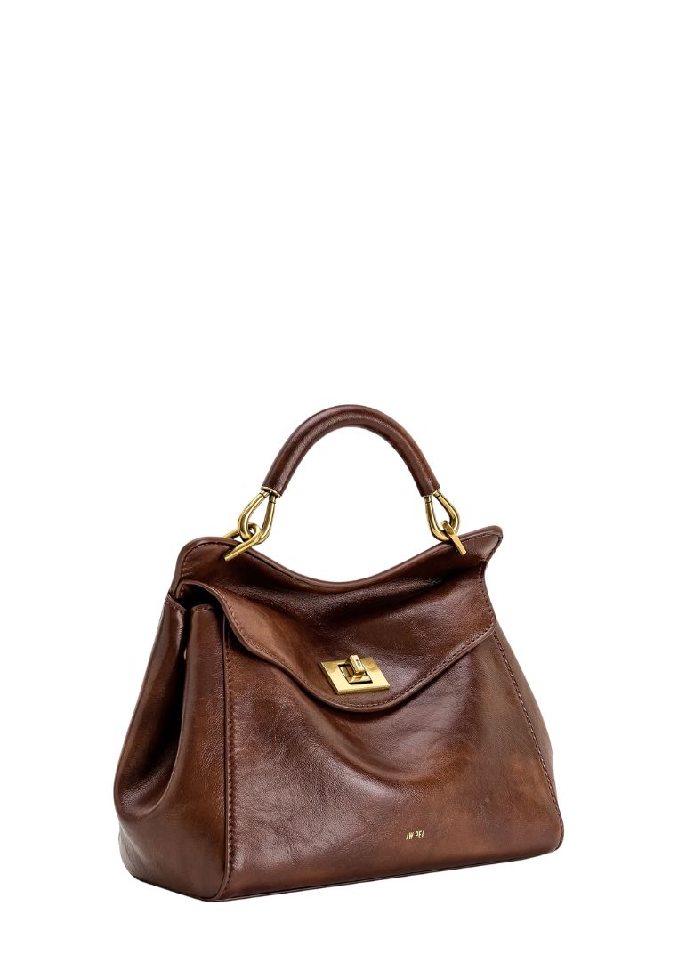 Lucia Classic Top Handle Bag - Coffee Brown
