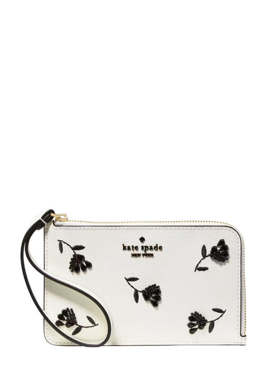 Lucy Floral Small Card Holder Wristlet Meringue Multi