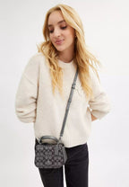 Lysa Top Handle Bag In Signature Canvas Silver Gunmetal Multi