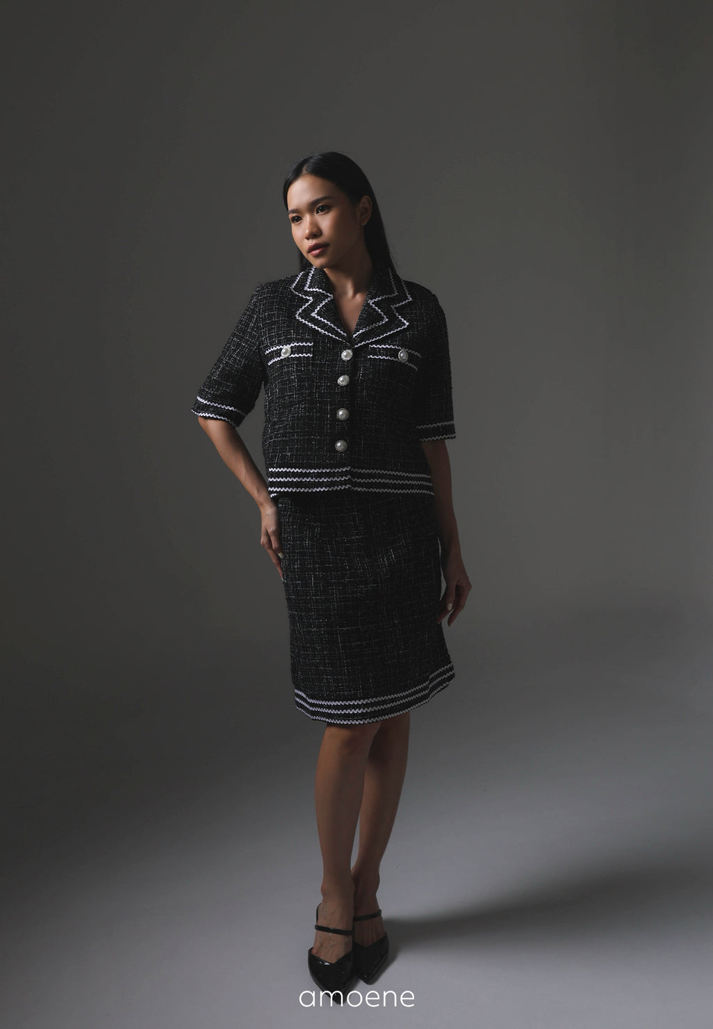 [MADE] Tweed Set Black Ivory