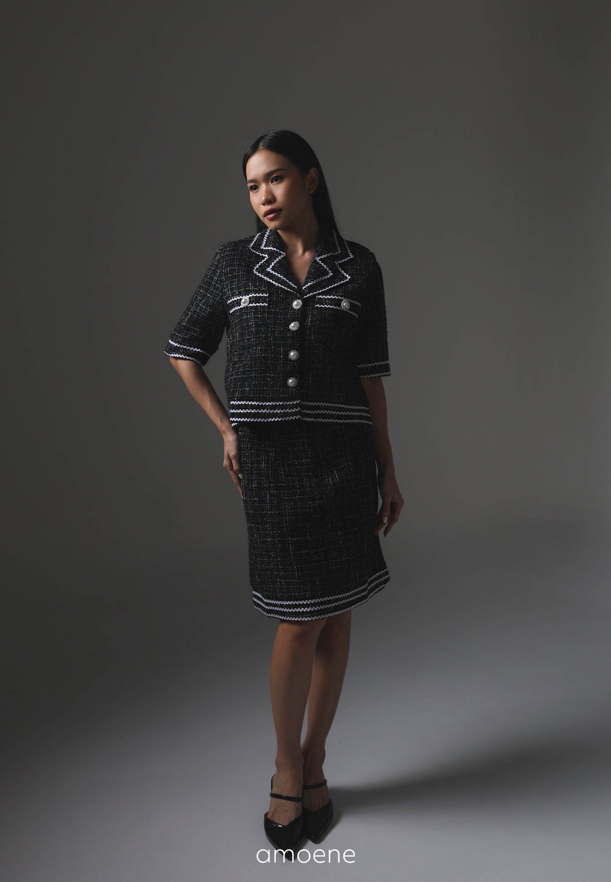 [MADE] Tweed Set Black Ivory